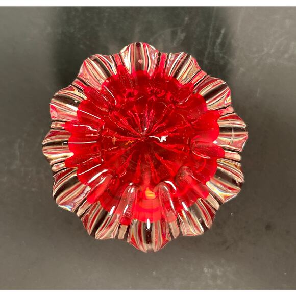 Art Glass Paperweights, Harvest Theme Confetti and Crimson, VTG Japan Lot of 2 - Picture 7 of 9